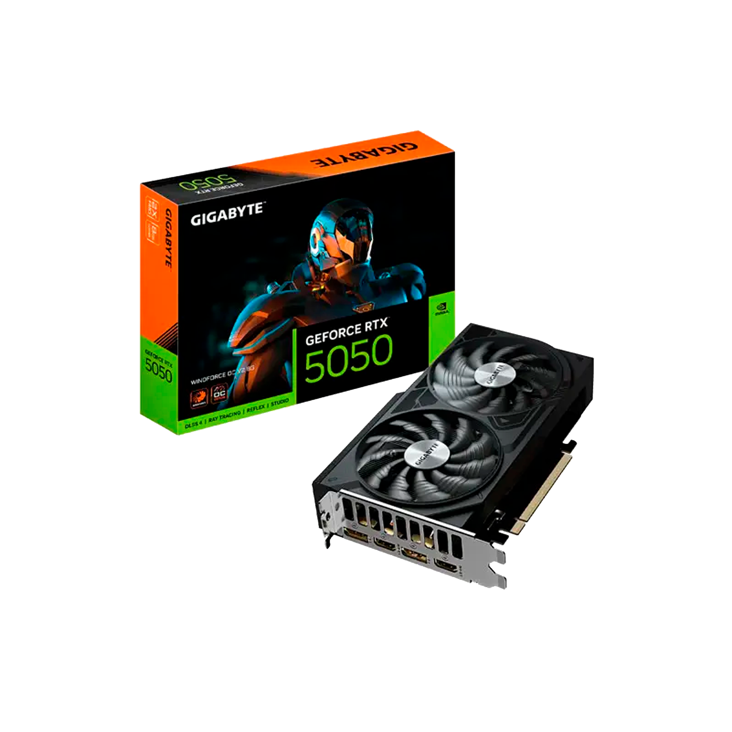 TARJETA DE VIDEO, GIGABYTE, WINDFORCE OC V2 RTX 5050 8GB GDDR6 OC