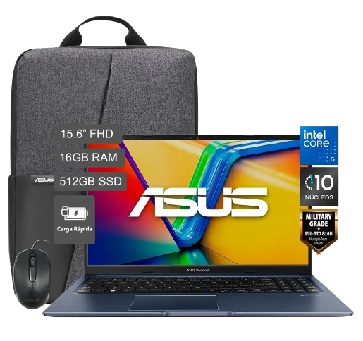 LAPTOP, ASUS VIVOBOOK 15, X1504VA - BQ4055, CORE 5 120U 16GB DDR5, 512GB PCIe4.0 15.6P FHD QUIET BLUE