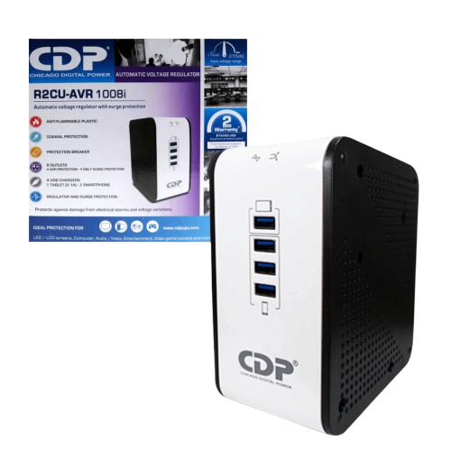 ESTABILIZADOR CDP R2C- AVR1008I 1000VA/500W 8 SALIDAS NO USB