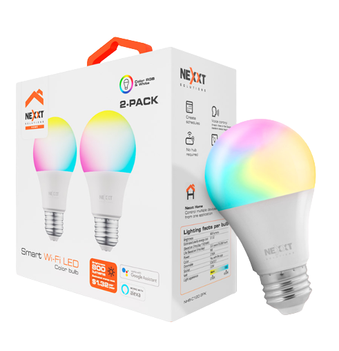 HOME SMART, NEXXT, NHB-C120 2PK Smart LED BULB RGB Color 220v