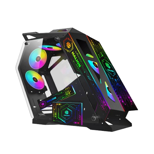CASE GAMER, HALION TRUENO  4 FANS ARGB NEGRO