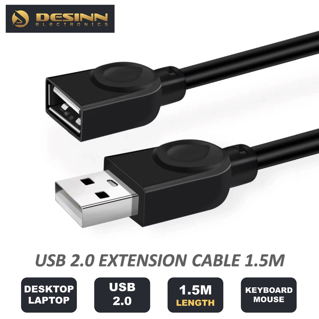 CABLE EXTENSION USB DE 1.5M