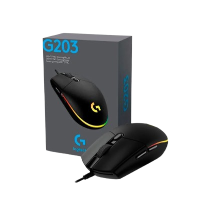 MOUSE LOGITECH G203 LIGHTSYNC OPTICAL 8000 DPI RGB NEGRO	