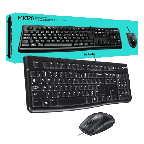 TECLADO LOGITECH + MOUSE MK120 USB SP BLACK 