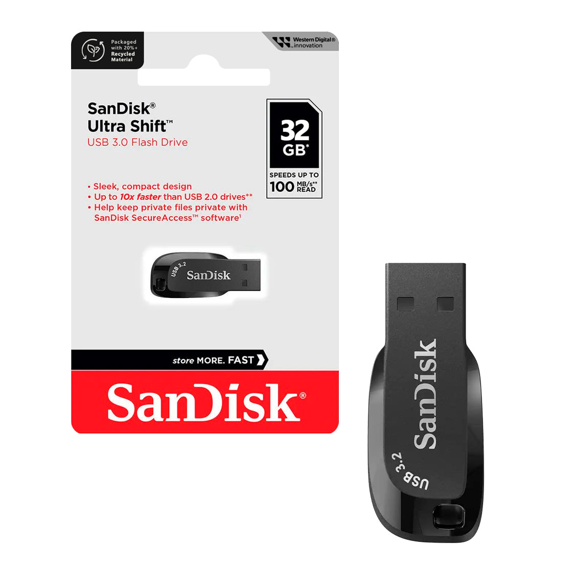 USB, SANDISK, 32GB ULTRASHIFT 3.0